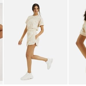 Tie dye crop and shorts matching sweat set